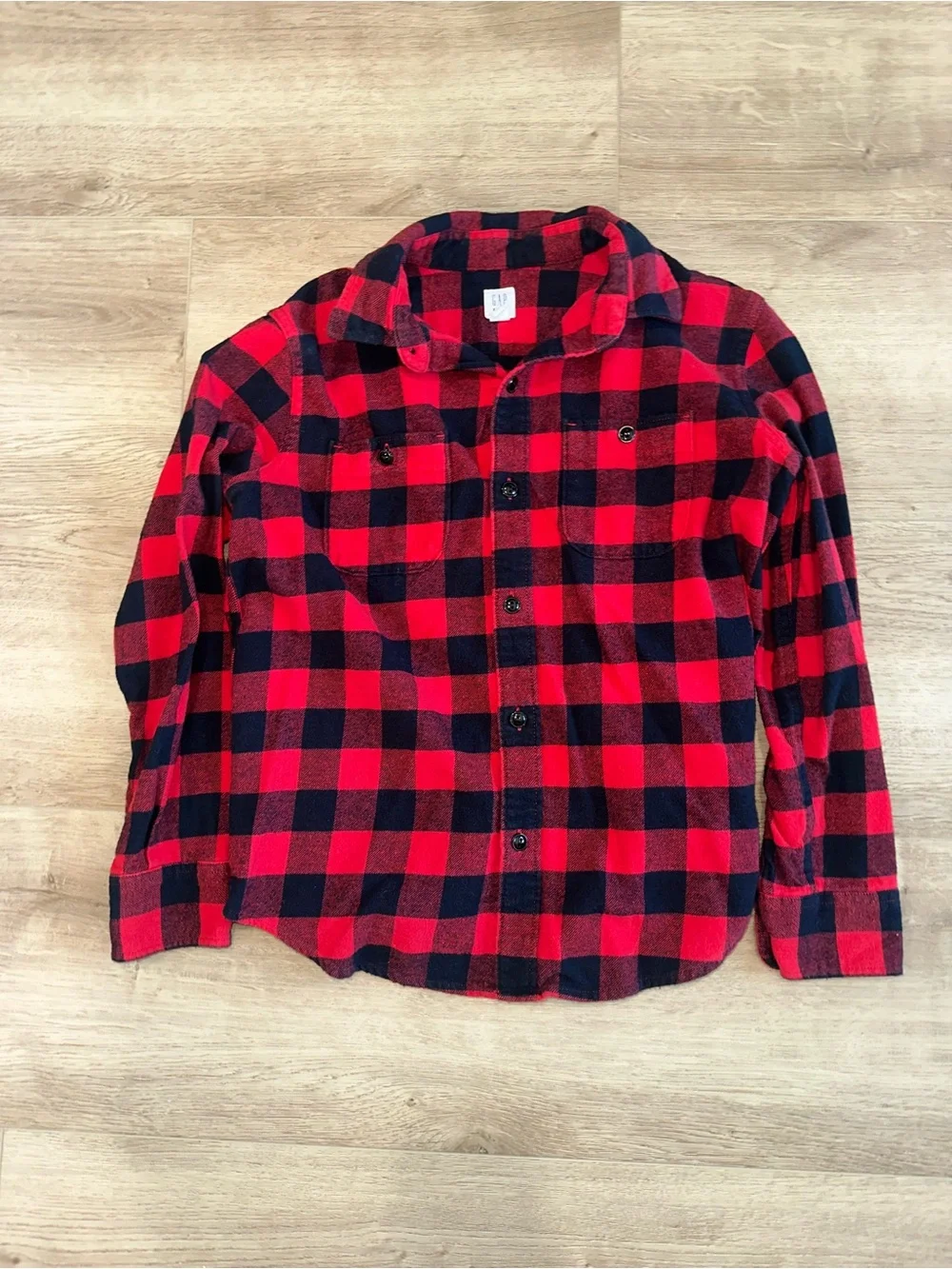 GAP Red & Black Plaid Button-Down Shirt